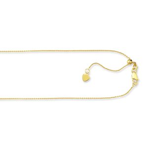 10K Gold 1.1mm Adjustable Cable Chain