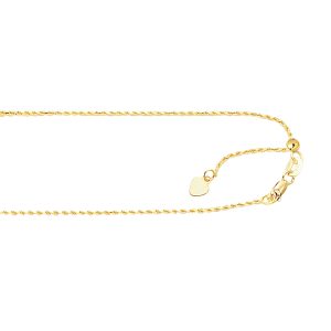10K Gold 0.95mm Adjustable Rope Chain