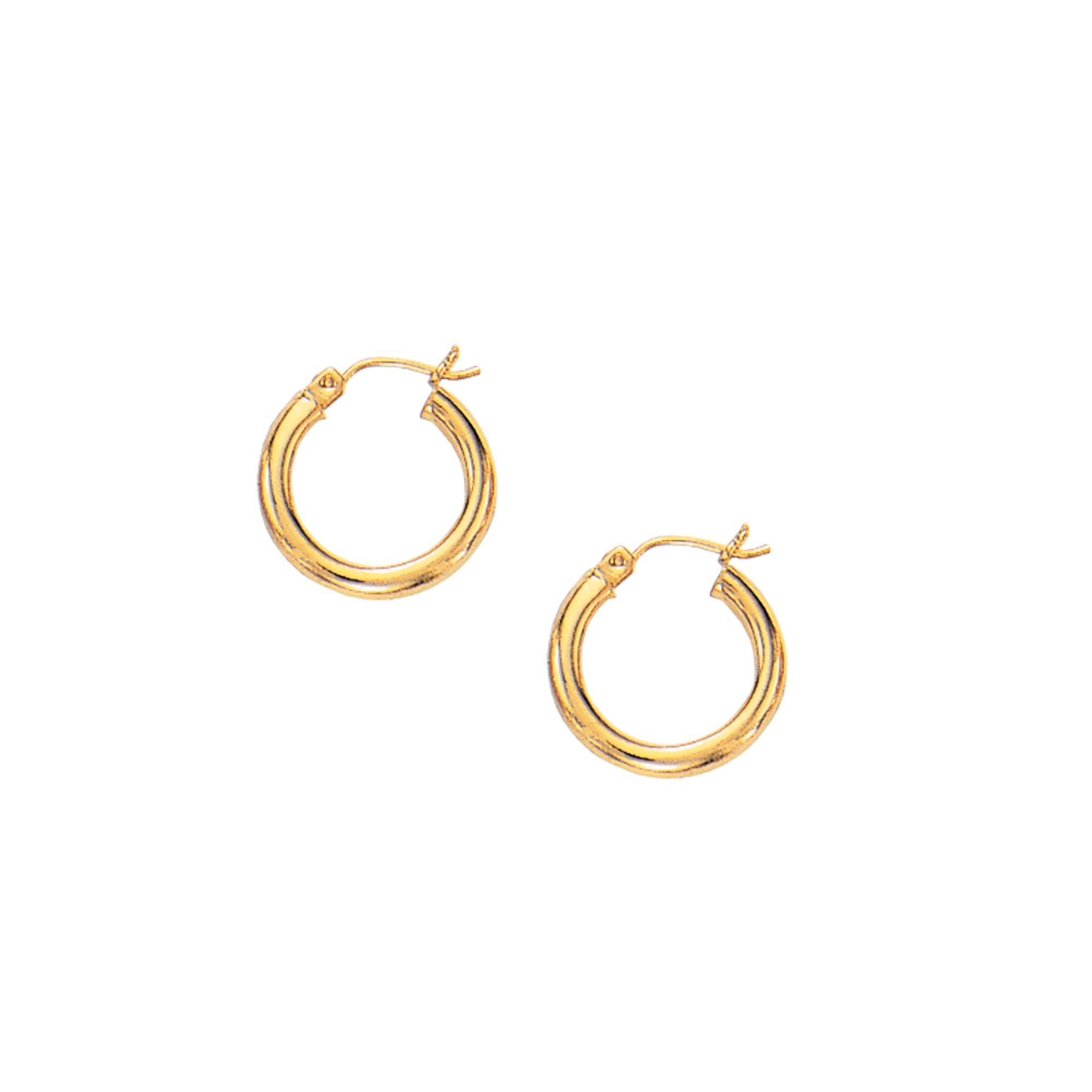 10K Gold 3x15mm Hoop Earring