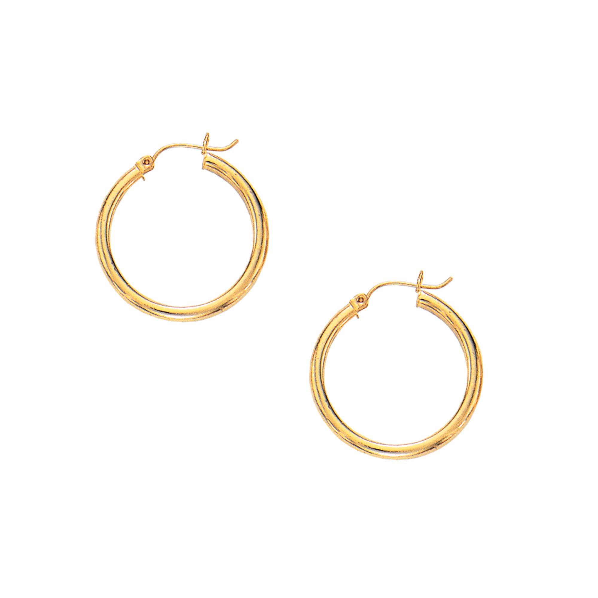 10K Gold 3x25mm Hoop Earring