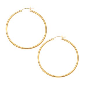 14K Gold 2x45mm Hoops