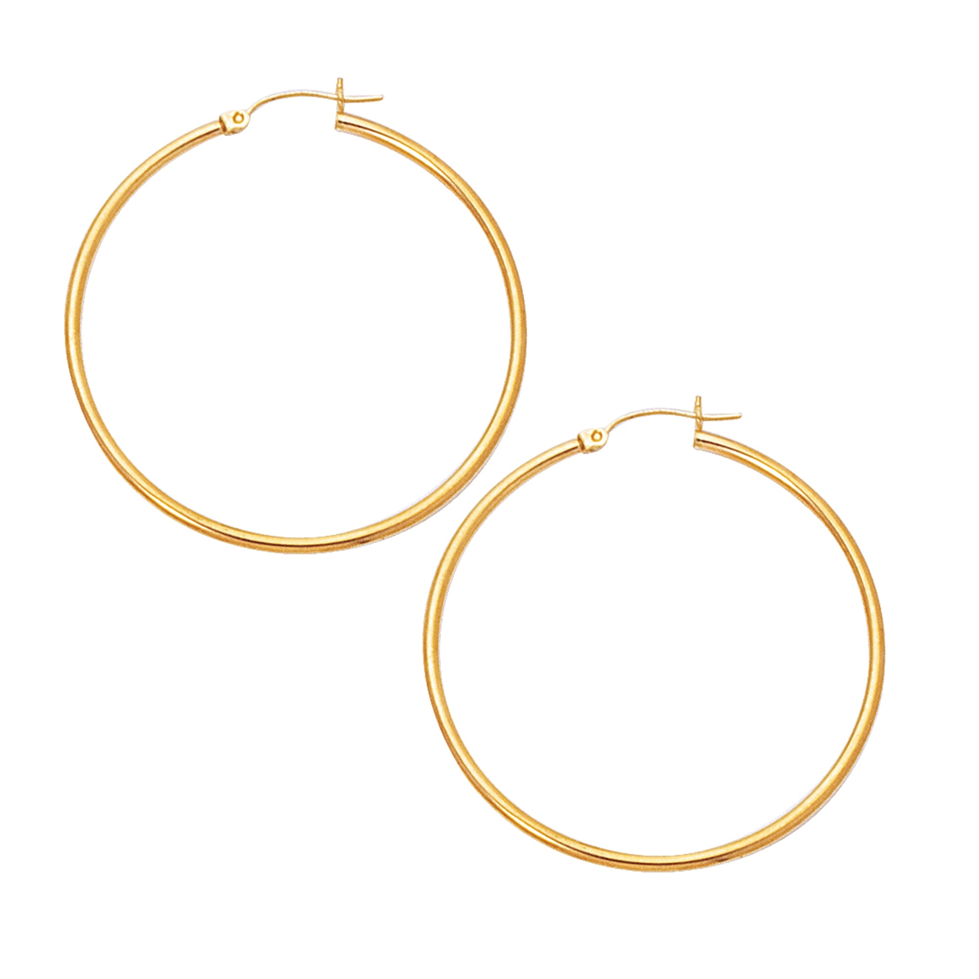 14K Gold 2x45mm Hoops