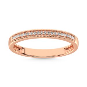 10K Rose Gold 1/10 Ct.Tw. Diamond Wedding Band Ring