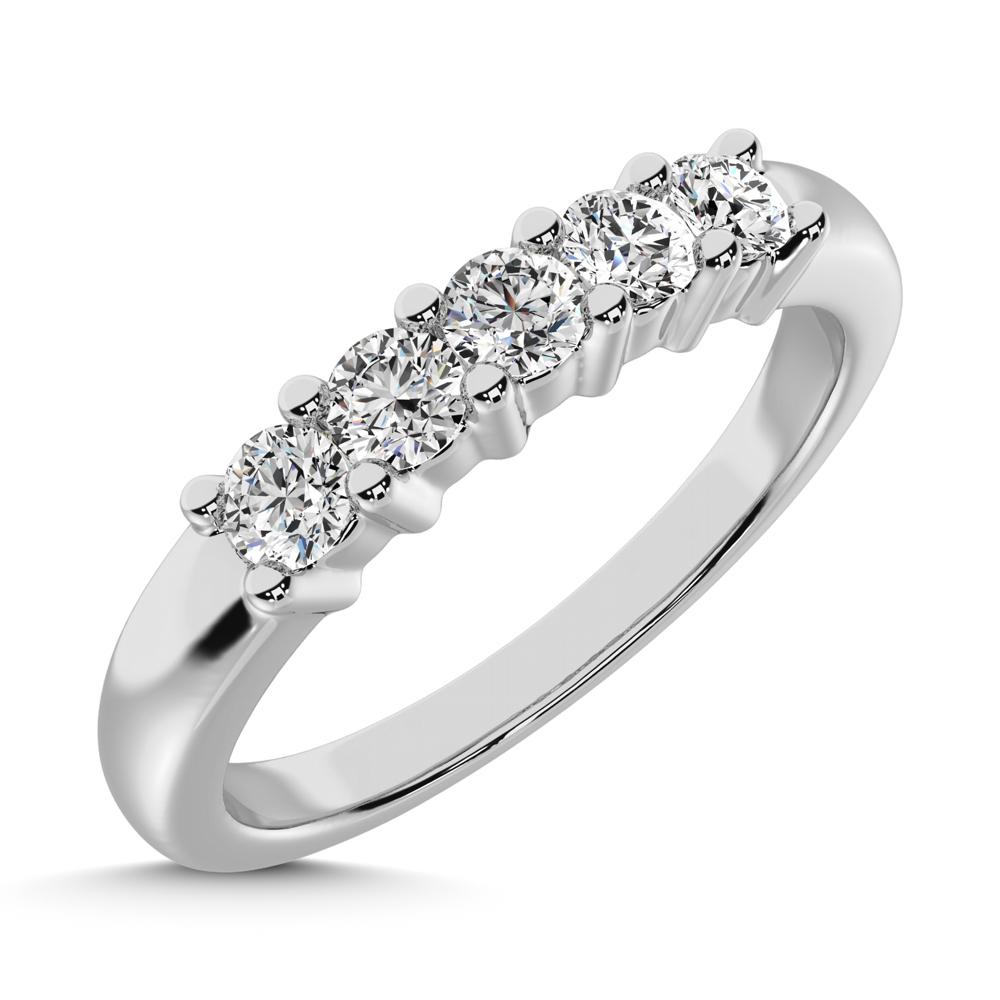Diamond 1/4 Ct.Tw. 5 Stone Band in 14K White Gold