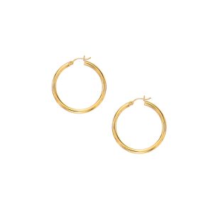 10K Gold 3x30mm Hoop Earring