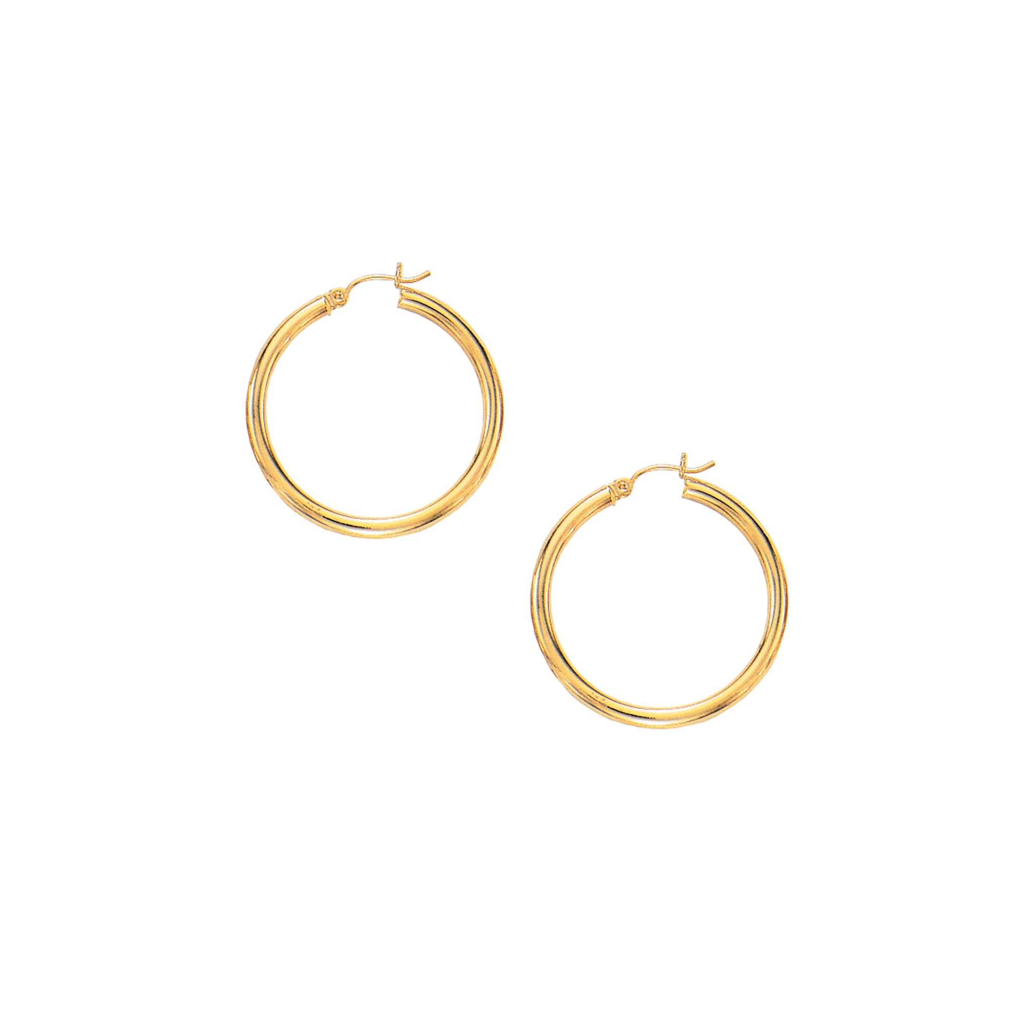 10K Gold 3x30mm Hoop Earring