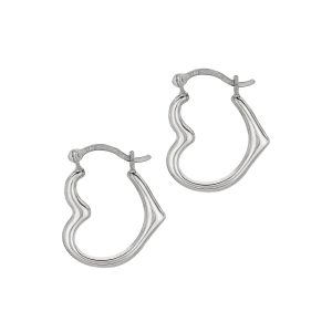 10K Gold Heart Hoop Earring