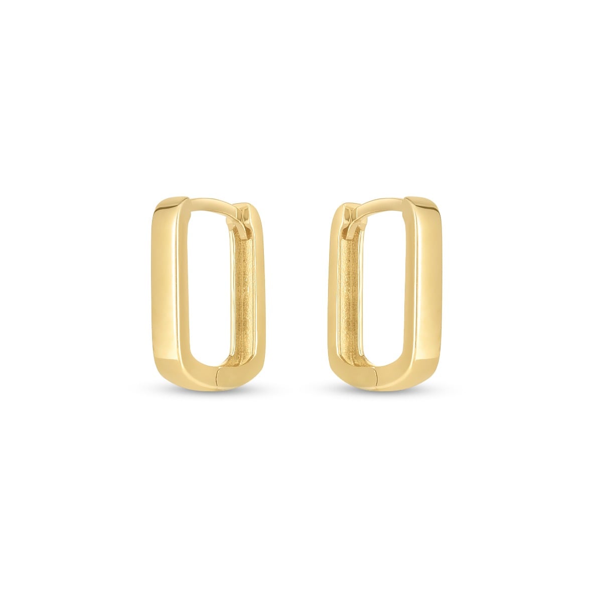 14K Small Square Huggie Hoops