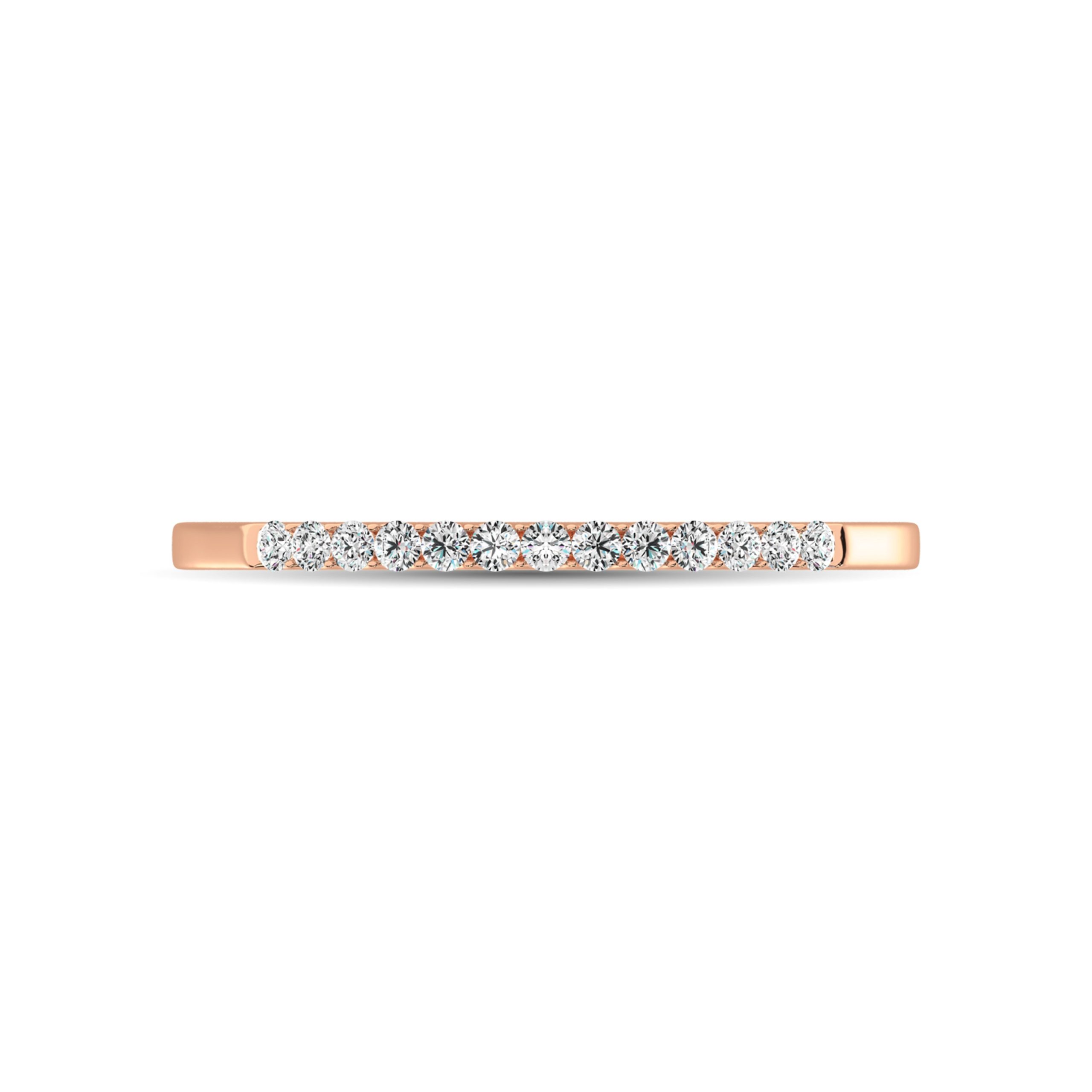 14K Rose Gold 1/10 Ct Diamond Ladies Machine Band