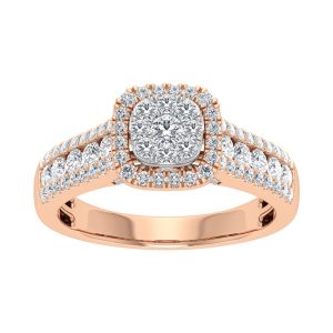Diamond 7/8 Ct.Tw. Engagement Ring in 14K Rose Gold