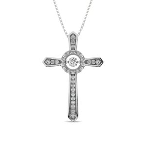 Diamond 1/5 Ct.Tw. Cross Pendant in 10K White Gold