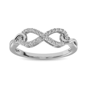 10K White Gold 1/6 Ct.Tw. Diamond Infinity Ring