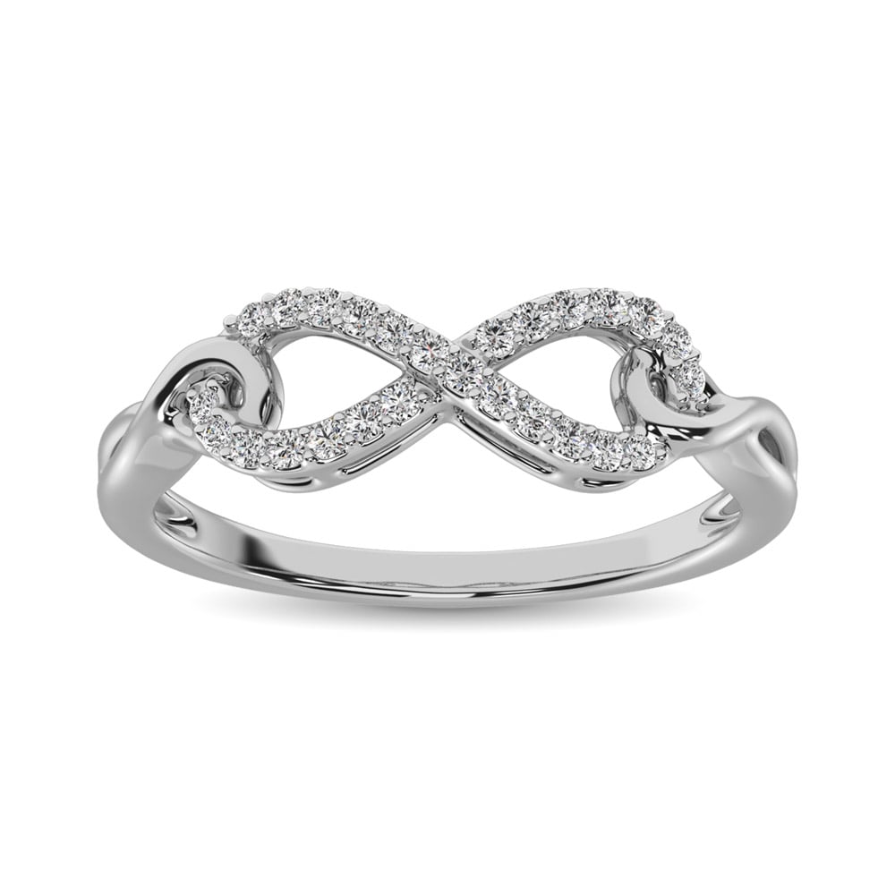 10K White Gold 1/6 Ct.Tw. Diamond Infinity Ring