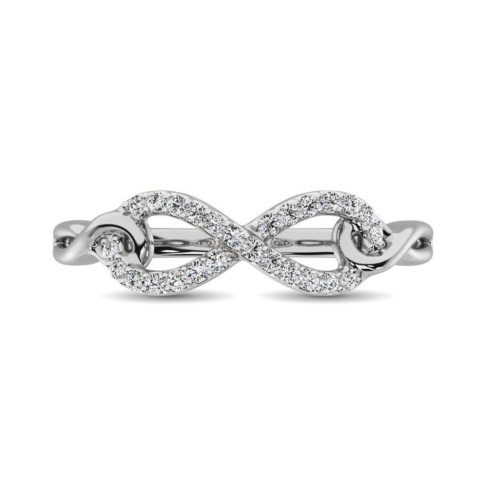 10K White Gold 1/6 Ct.Tw. Diamond Infinity Ring