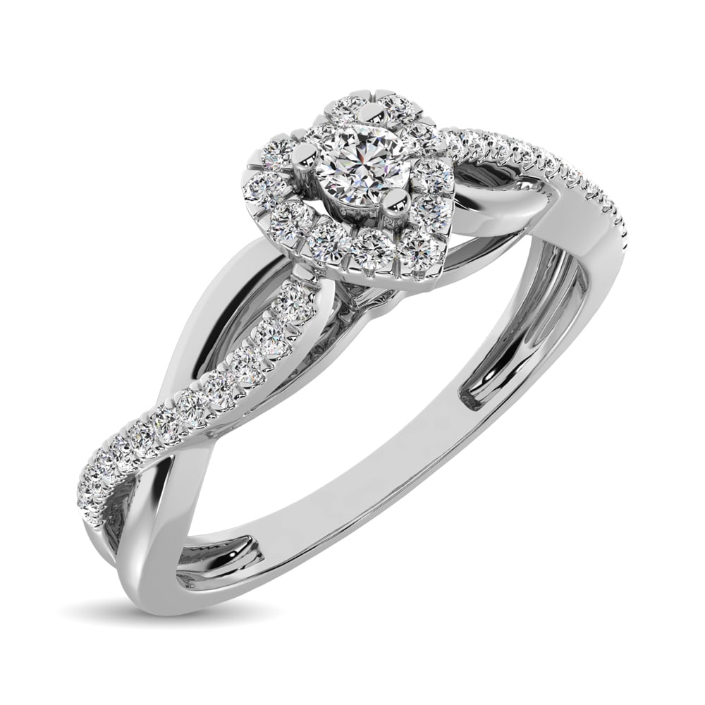 10K White Gold 1/5 Ct.Tw. Diamond Heart Ring