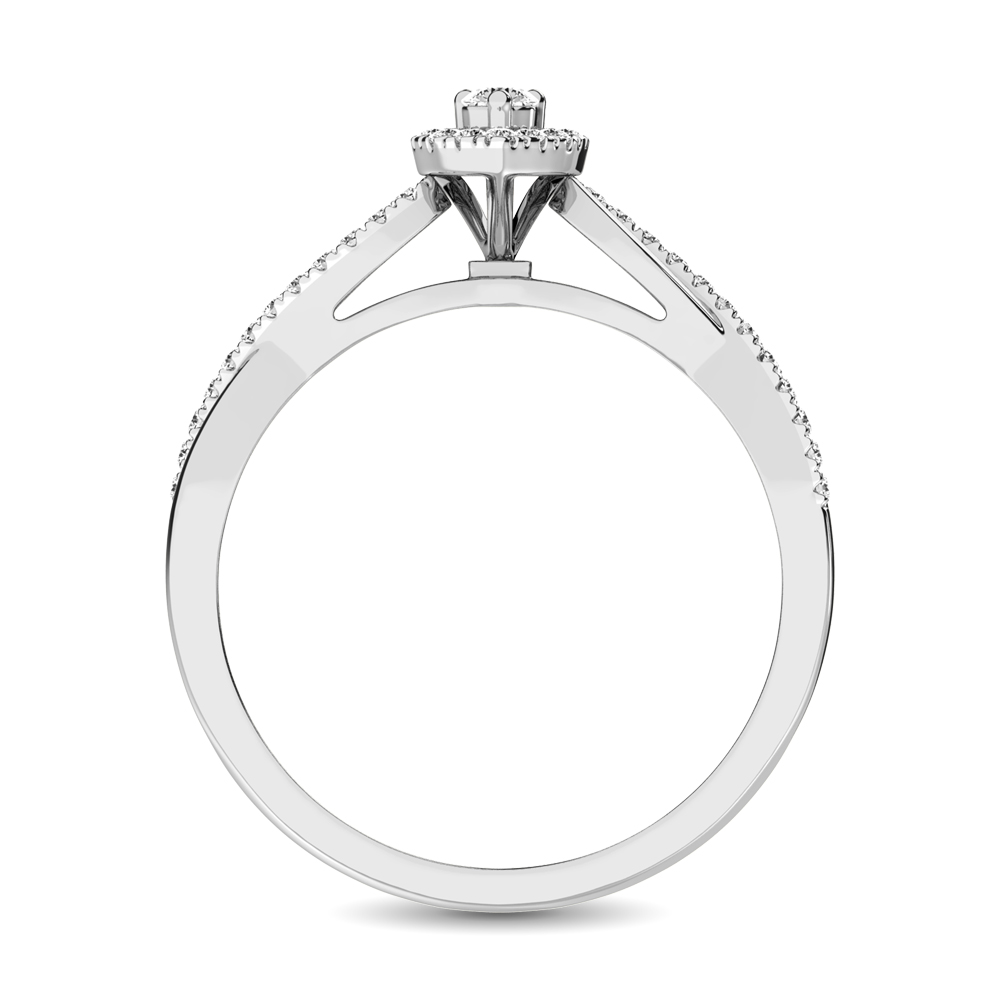 10K White Gold 1/5 Ct.Tw. Diamond Heart Ring