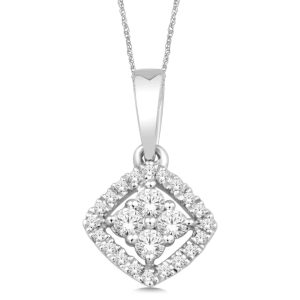 14K White Gold 1/10 Ct.Tw. Diamond Fashion Pendant