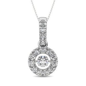 10K White Gold 9/10 Ct.Tw. Moving Diamond Fashion Pendant