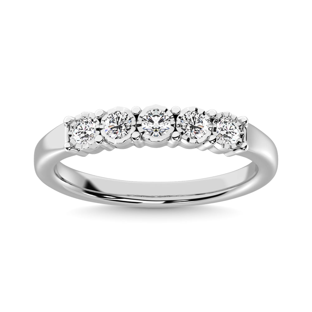 Diamond Illusion Band 1/6 Ct.tw Round-cut in 10K White Gold