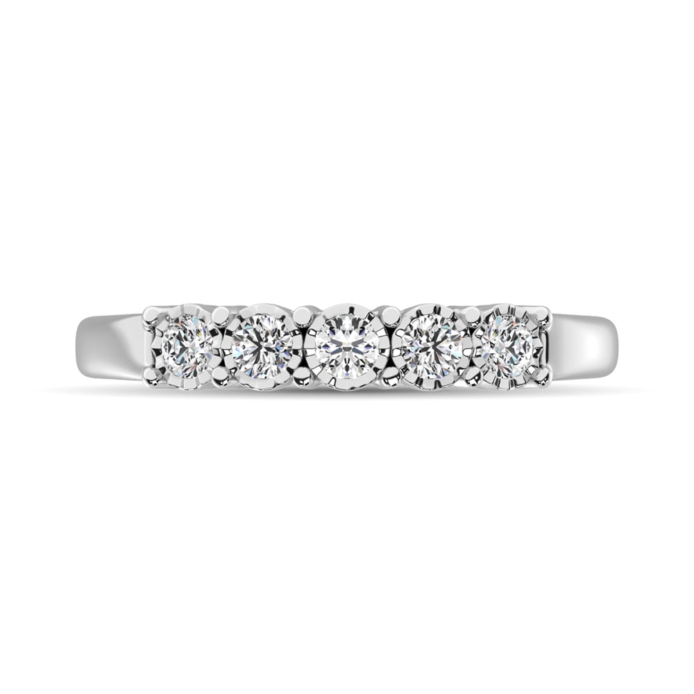 Diamond Illusion Band 1/6 Ct.tw Round-cut in 10K White Gold