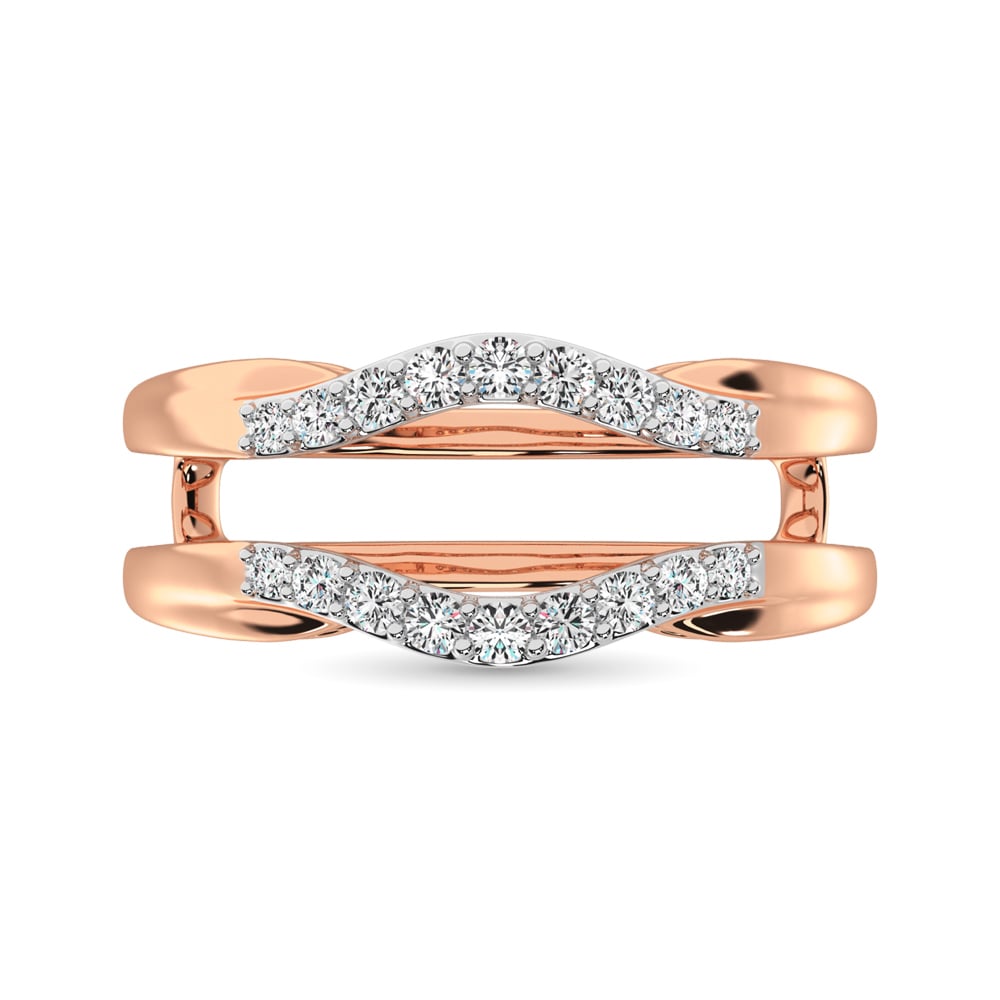 10K Rose Gold 1/4 Ct.Tw. Diamond Guard Ring