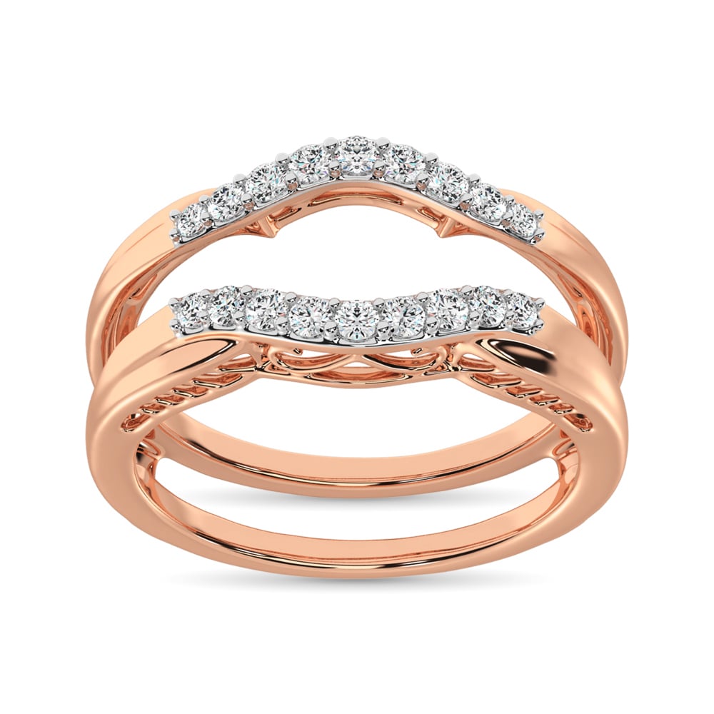 10K Rose Gold 1/4 Ct.Tw. Diamond Guard Ring