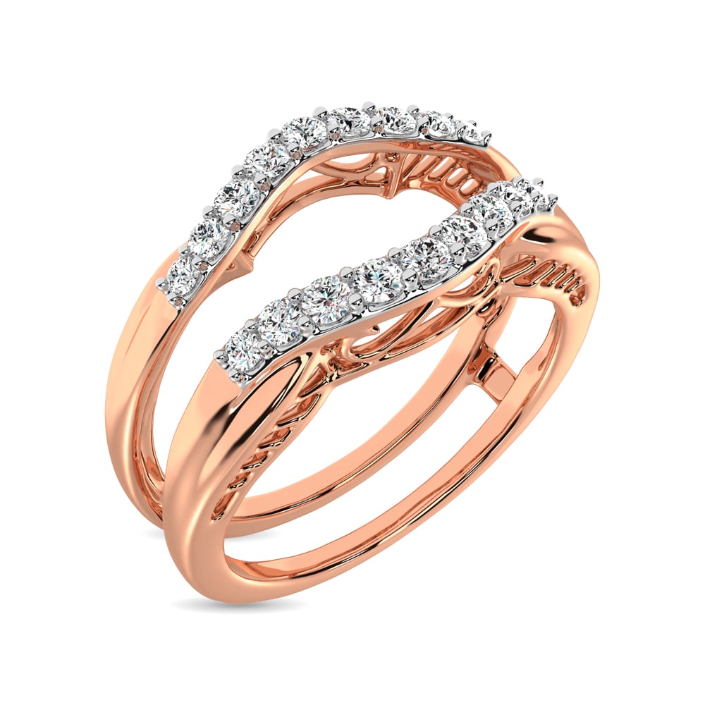 10K Rose Gold 1/4 Ct.Tw. Diamond Guard Ring