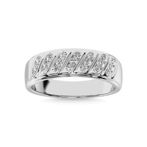 14K White Gold 1/2 Ct.Tw. Diamond Mens Band