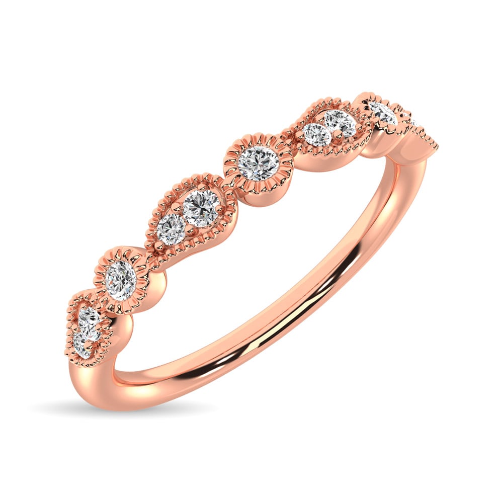 14K Rose Gold 1/10 Ct.tw Diamond Stackable Band