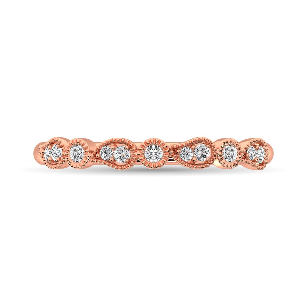 14K Rose Gold 1/10 Ct.tw Diamond Stackable Band