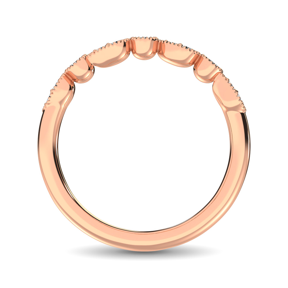 14K Rose Gold 1/10 Ct.tw Diamond Stackable Band