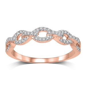 14K Rose Gold 1/6 Ct.Tw. Diamond Stackable Band