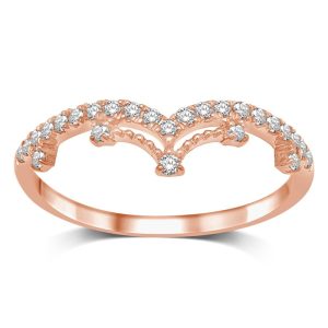 14K Rose Gold 1/5 Ct.Tw. Diamond Stackable Band
