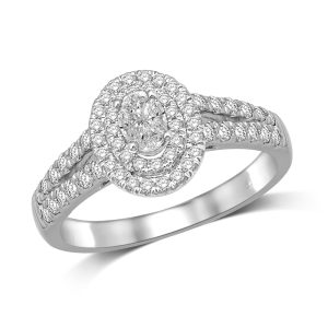 Lovecuts 14K White Gold 5/8 Ct.Tw. Diamond Engagement Ring