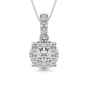 14K White Gold 1/3 Ct.tw Diamond Fashion Pendant