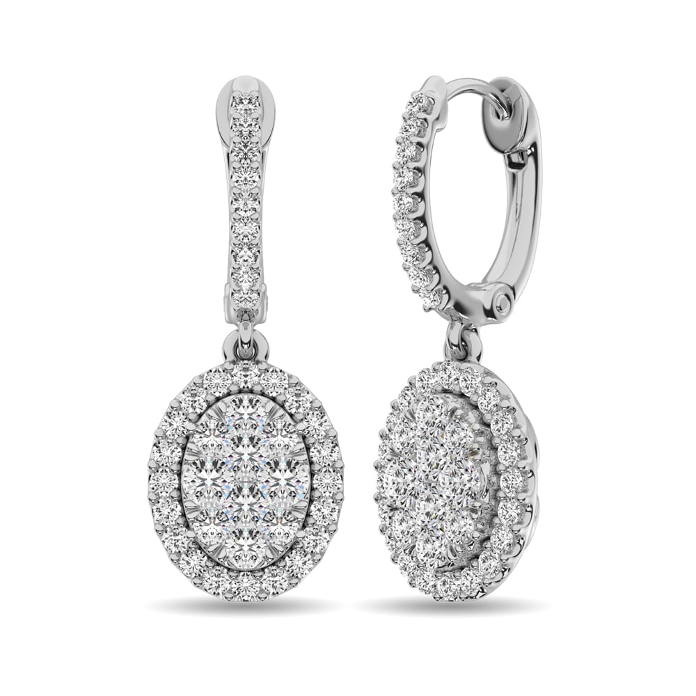 14K White Gold 1 Ct.tw Diamond Drop Earrings