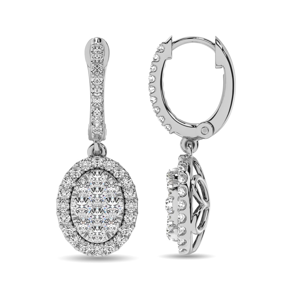 14K White Gold 1 Ct.tw Diamond Drop Earrings