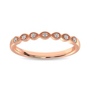 14K Rose Gold 1/20 Ct.Tw. Diamond Stackable Band