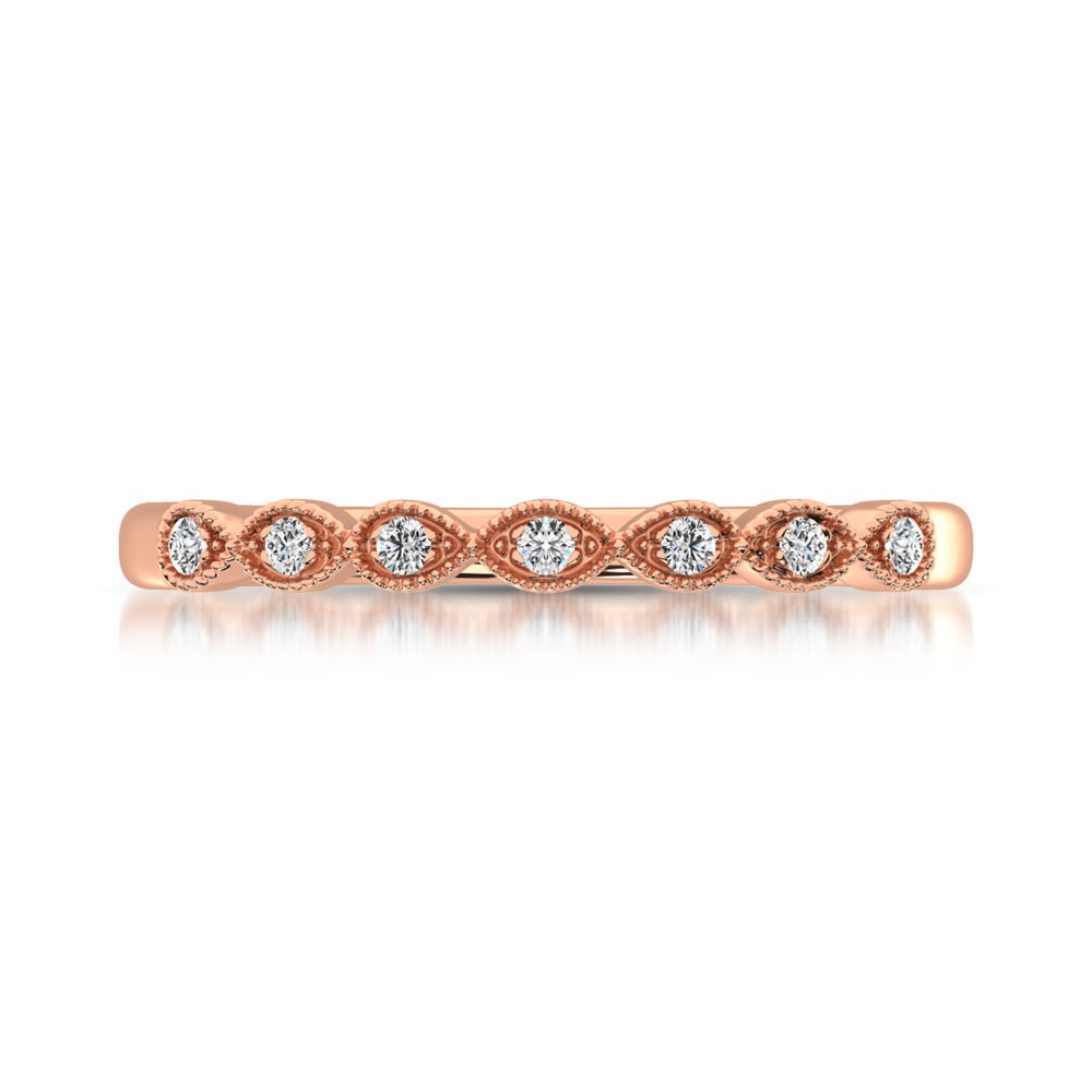 14K Rose Gold 1/20 Ct.Tw. Diamond Stackable Band