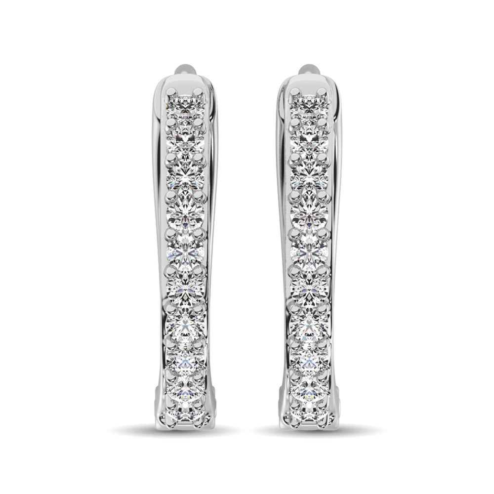Diamond 3/8 Ct.Tw. Hoop Earrings in 10K White Gold