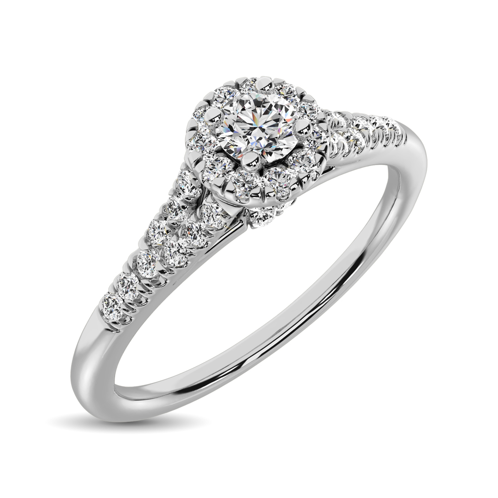 10K White Gold 1/4 Ct.tw Diamond Engagement Ring