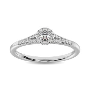 10K White Gold 1/4 Ct.tw Diamond Engagement Ring