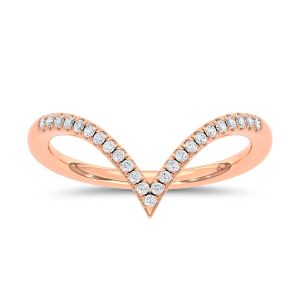 Diamond 1/8 Ct.Tw. Chevron Band in 10K Rose Gold
