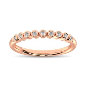 14K Rose Gold 1/10 Ct.Tw. Diamond Stackable Band