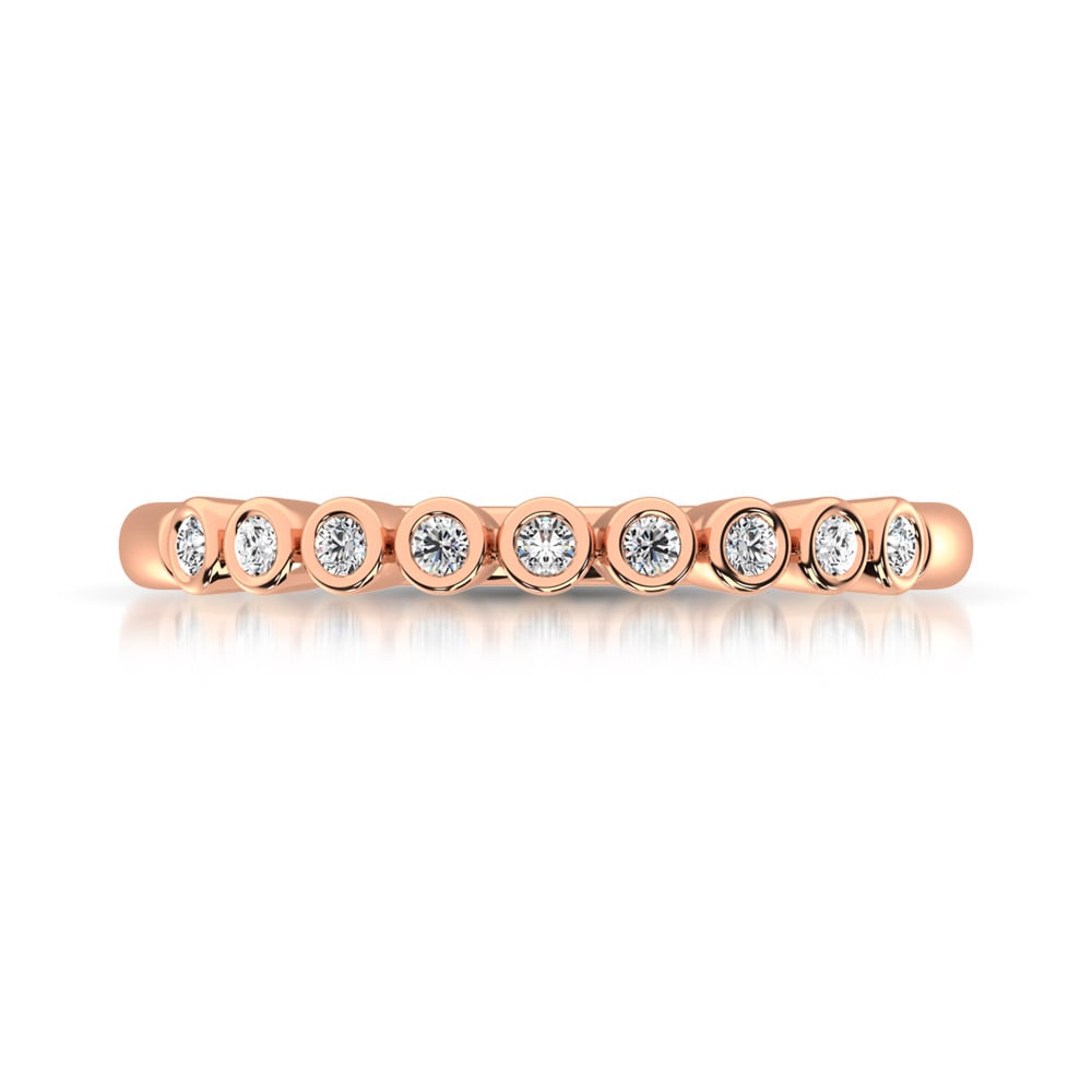14K Rose Gold 1/10 Ct.Tw. Diamond Stackable Band