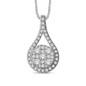 14K White Gold 3/4 Ct.tw Diamond Fashion Pendant