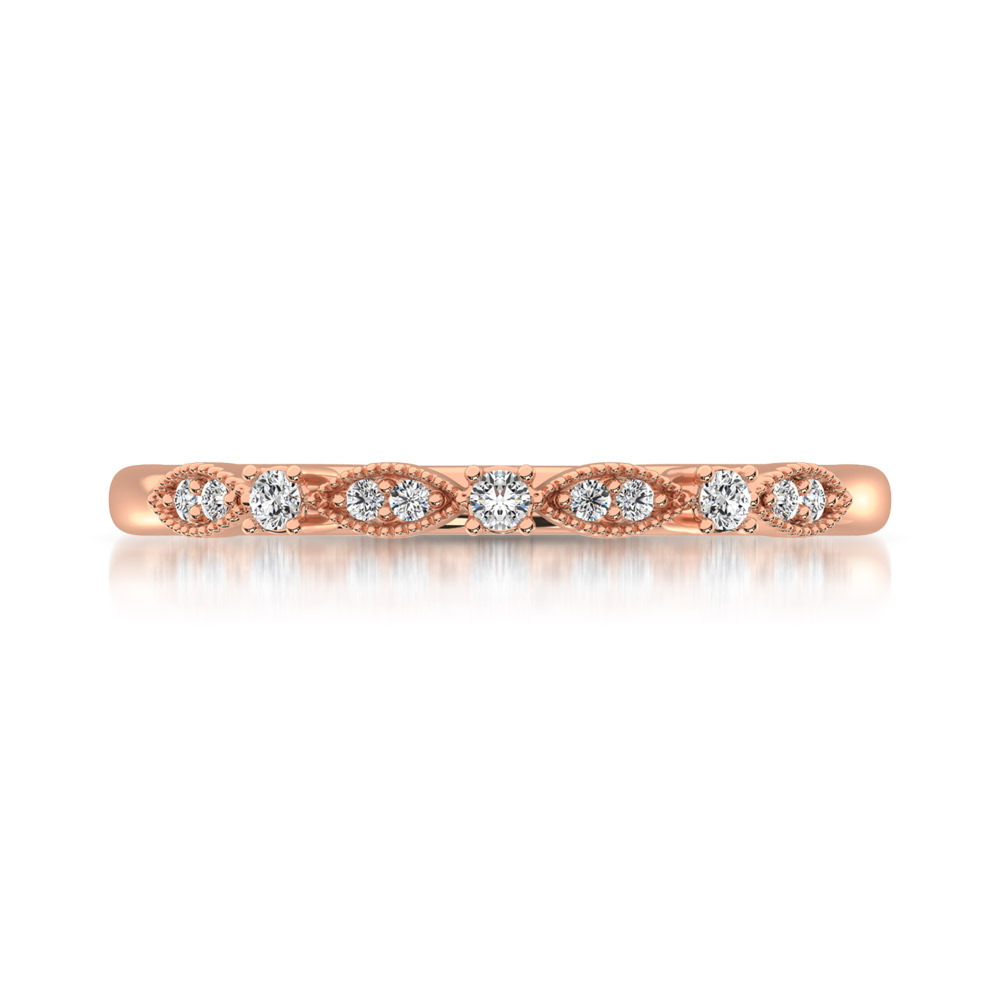 14K Rose Gold 1/10 Ct.Tw. Diamond Stackable Band