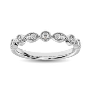 14K White Gold 1/8 Ct.Tw. Diamond Stackable Band