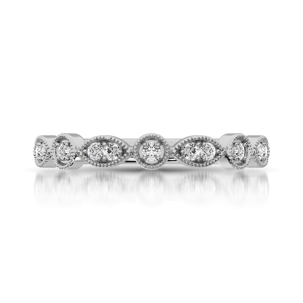 14K White Gold 1/8 Ct.Tw. Diamond Stackable Band