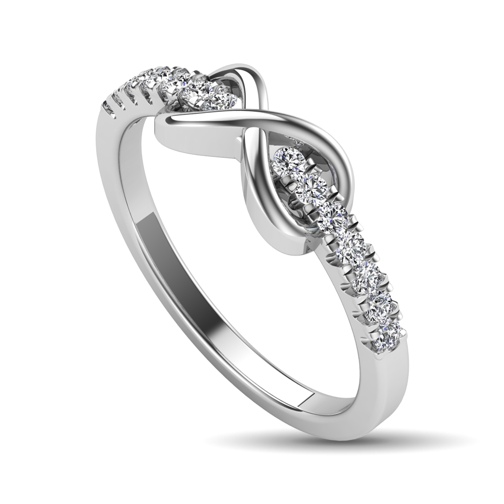 10K White Gold 1/4 Ct.tw Diamond Infinity Ring
